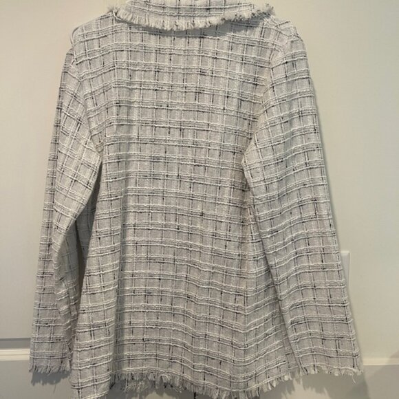 SHEIN White and Black Plaid Blazer - Picture 2 of 8